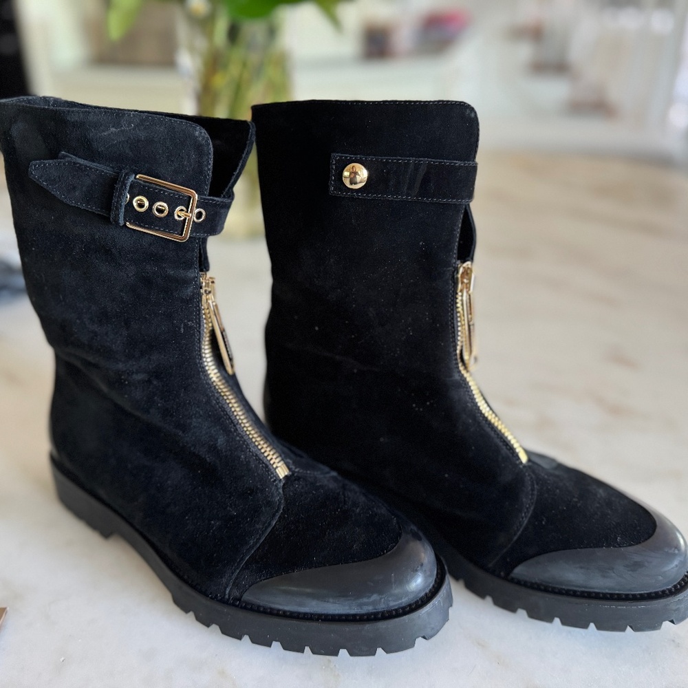 Burberry Quinsy Black Eomen's 8.5 38.5 Suede, leather, Boots